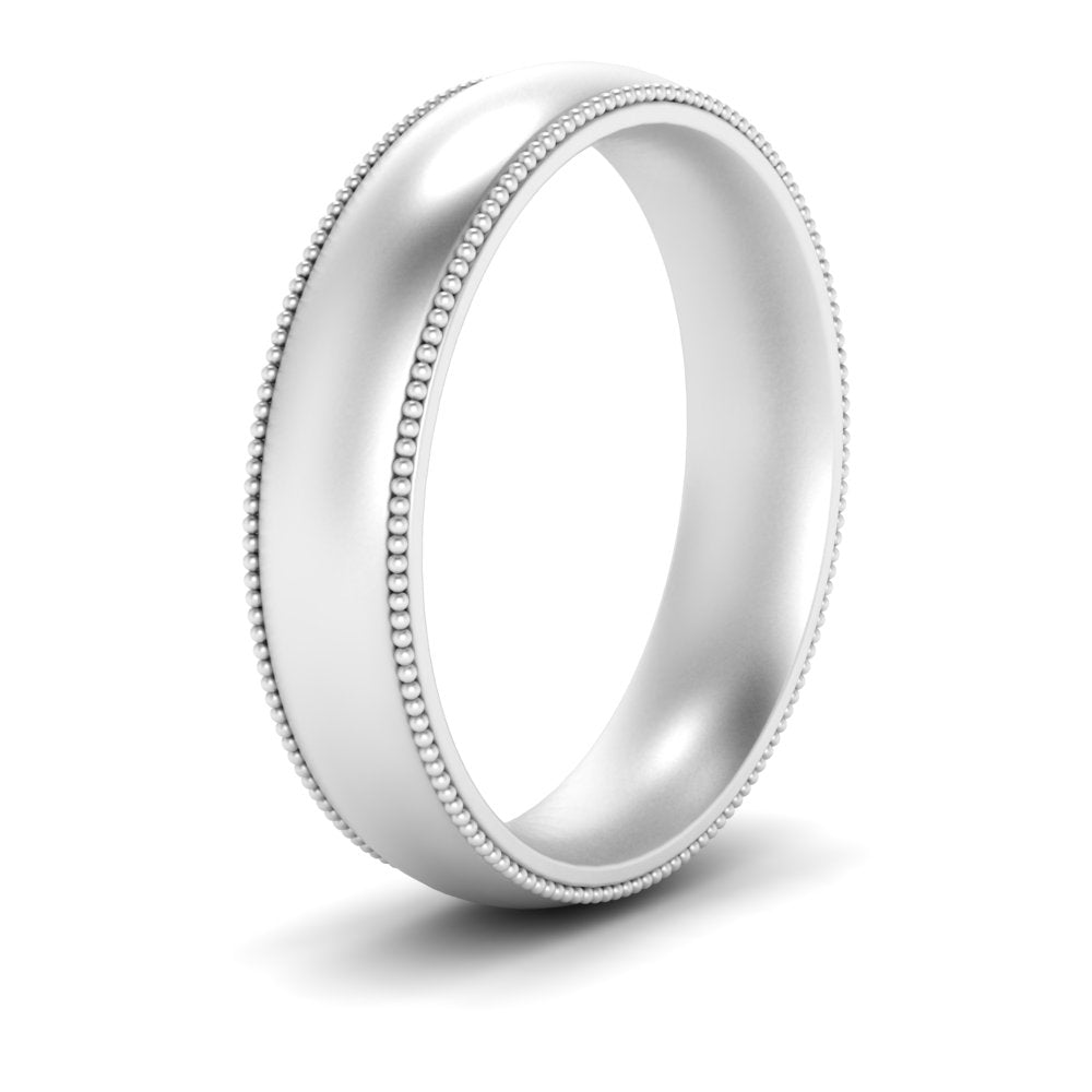 4 mm Milgrain Comfort Fit Mens Wedding Band
