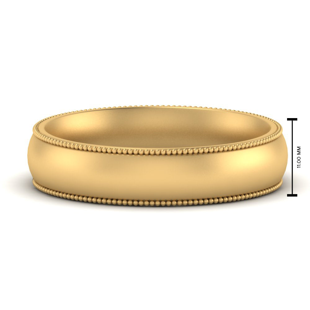 4 mm Milgrain Comfort Fit Mens Wedding Band