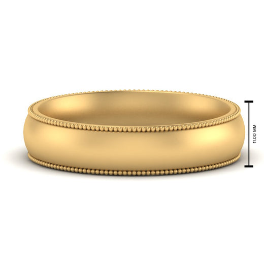 4 mm Milgrain Comfort Fit Mens Wedding Band