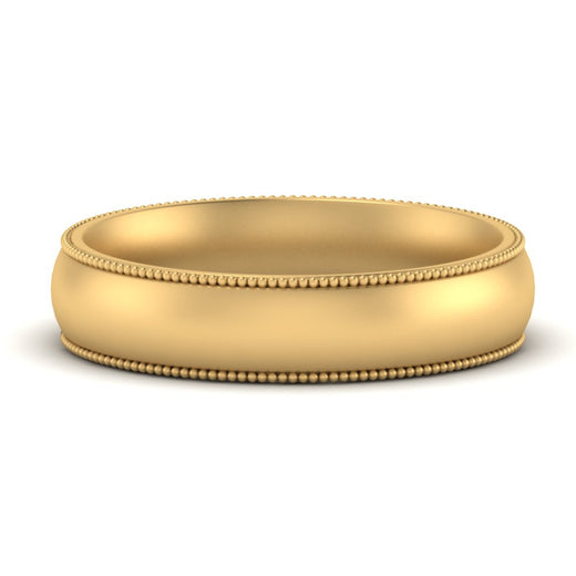 4 mm Milgrain Comfort Fit Mens Wedding Band