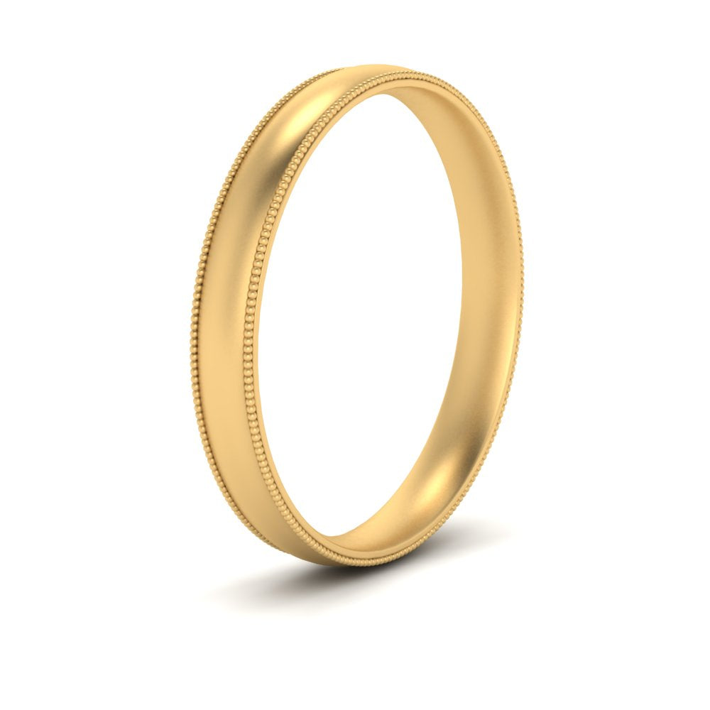 4 mm Milgrain Comfort Fit Mens Wedding Band