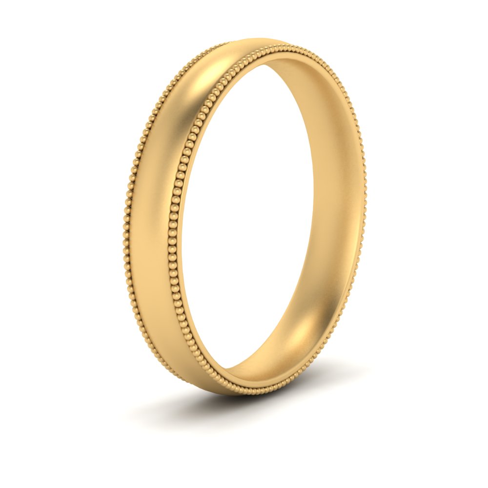 4 mm Milgrain Comfort Fit Mens Wedding Band