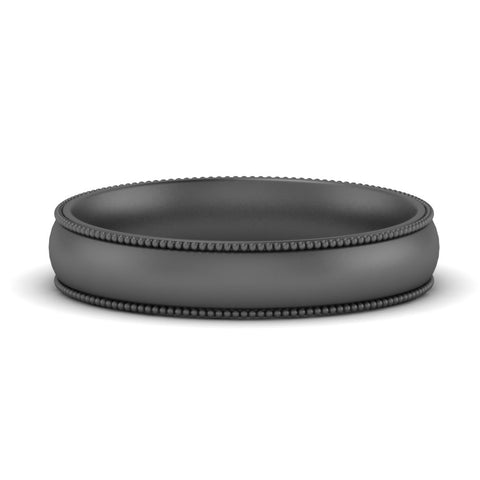 4 mm Milgrain Comfort Fit Mens Wedding Band