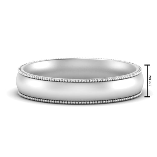 4 mm Milgrain Comfort Fit Mens Wedding Band