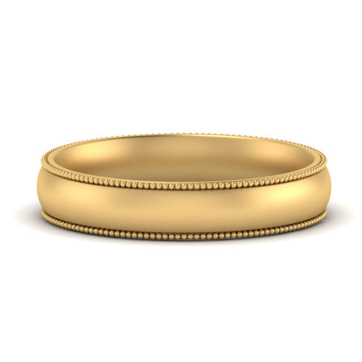 4 mm Milgrain Comfort Fit Mens Wedding Band