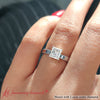 Load image into Gallery viewer, milgrain-detailed-princess-cut-engagement-ring-in-white-gold-FDENR8985