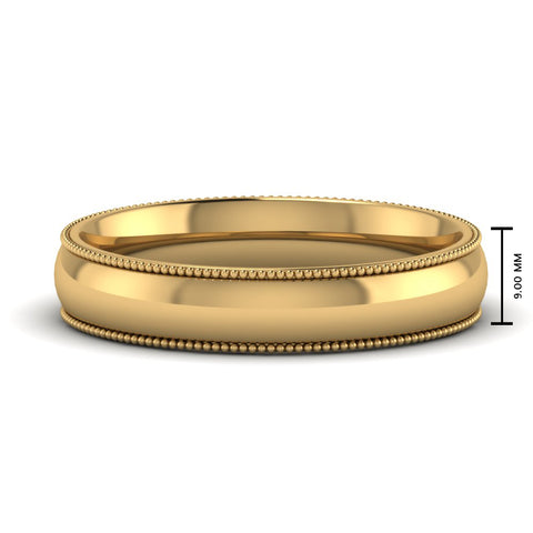 Comfort Fit Wedding Band Milgrain Edge