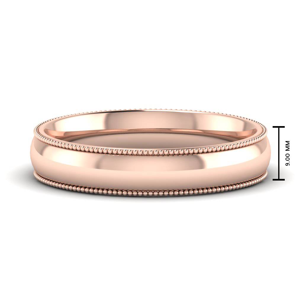 4 mm Comfort Fit Wedding Band Milgrain Edge