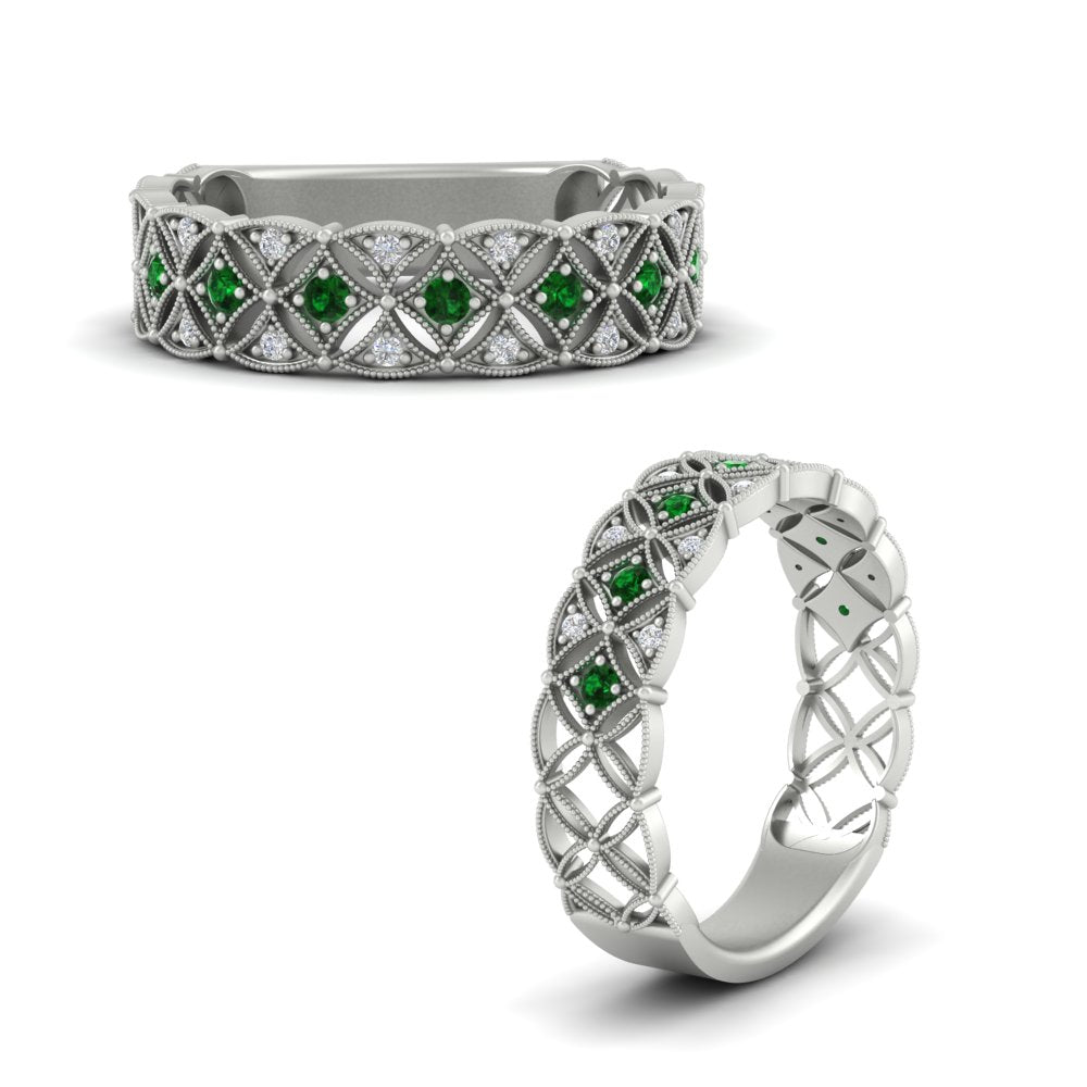 milgrain-emerald-woven-round-diamond-wedding-band-in-white-gold-FD11273BGEMGRANGLE3-NL-WG