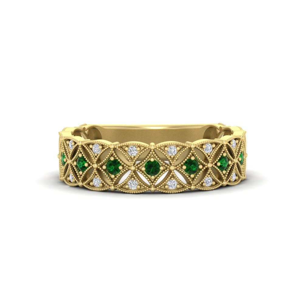 milgrain-emerald-woven-round-diamond-wedding-band-in-yellow-gold-FD11273BGEMGR-NL-YG