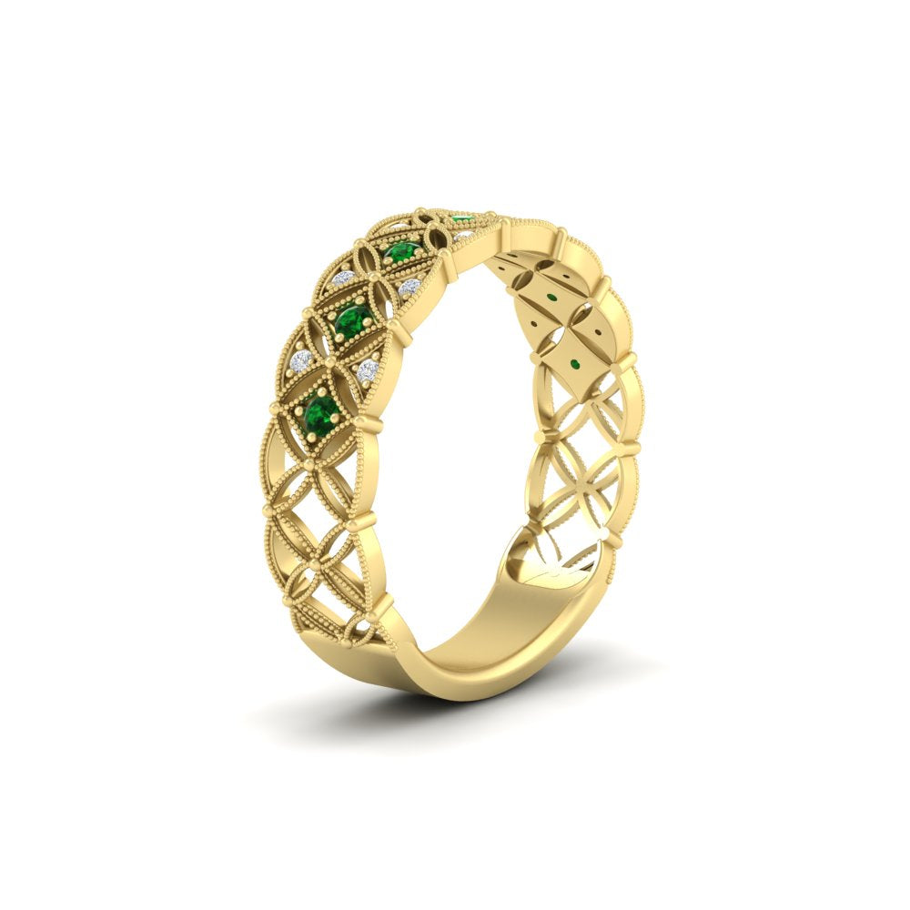 milgrain-emerald-woven-round-diamond-wedding-band-in-yellow-gold-FD11273BGEMGRANGLE2-NL-YG