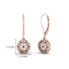 Load image into Gallery viewer, milgrain-flower-round-dangle-earring-with-black-diamond-in-rose-gold-FD-EAR67993GBLACK-NL-RG.jpg