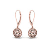 Load image into Gallery viewer, milgrain-flower-round-dangle-earring-with-black-diamond-in-rose-gold-FD-EAR67993GBLACK-NL-RG.jpg