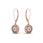 Load image into Gallery viewer, milgrain-flower-round-dangle-earring-with-black-diamond-in-rose-gold-FD-EAR67993GBLACK-NL-RG.jpg
