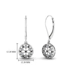 Load image into Gallery viewer, milgrain-flower-round-dangle-earring-with-black-diamond-in-white-gold-FD-EAR67993GBLACK-NL-WG.jpg
