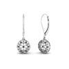 Load image into Gallery viewer, milgrain-flower-round-dangle-earring-with-black-diamond-in-white-gold-FD-EAR67993GBLACK-NL-WG.jpg