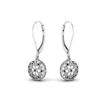Load image into Gallery viewer, milgrain-flower-round-dangle-earring-with-black-diamond-in-white-gold-FD-EAR67993GBLACK-NL-WG.jpg
