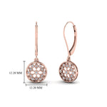 Load image into Gallery viewer, milgrain-flower-round-diamond-dangle-earring-in-rose-gold-FD-EAR67993-NL-RG.jpg
