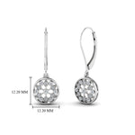 Load image into Gallery viewer, milgrain-flower-round-diamond-dangle-earring-in-white-gold-FD-EAR67993-NL-WG.jpg
