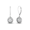 Load image into Gallery viewer, milgrain-flower-round-diamond-dangle-earring-in-white-gold-FD-EAR67993-NL-WG.jpg