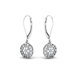 Load image into Gallery viewer, milgrain-flower-round-diamond-dangle-earring-in-white-gold-FD-EAR67993-NL-WG.jpg
