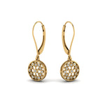 Load image into Gallery viewer, milgrain-flower-round-diamond-dangle-earring-in-yellow-gold-FD-EAR67993-NL-YG.jpg
