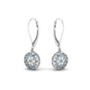 Load image into Gallery viewer, milgrain-flower-round-diamond-dangle-earring-with-blue-topaz-in-white-gold-FD-EAR67993GICBLTO-NL-WG.jpg