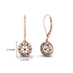 Load image into Gallery viewer, milgrain-flower-round-diamond-dangle-earring-with-emerald-in-rose-gold-FD-EAR67993GEMGR-NL-RG.jpg
