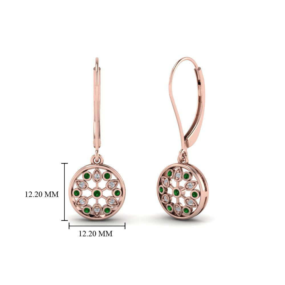 milgrain-flower-round-diamond-dangle-earring-with-emerald-in-rose-gold-FD-EAR67993GEMGR-NL-RG.jpg