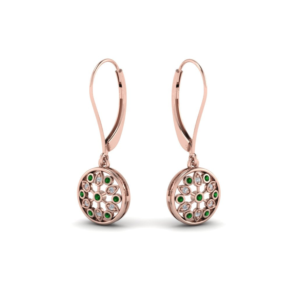 milgrain-flower-round-diamond-dangle-earring-with-emerald-in-rose-gold-FD-EAR67993GEMGR-NL-RG.jpg