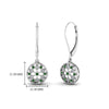 Load image into Gallery viewer, milgrain-flower-round-diamond-dangle-earring-with-emerald-in-white-gold-FD-EAR67993GEMGR-NL-WG.jpg