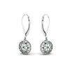 Load image into Gallery viewer, milgrain-flower-round-diamond-dangle-earring-with-emerald-in-white-gold-FD-EAR67993GEMGR-NL-WG.jpg