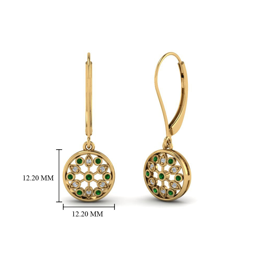 milgrain-flower-round-diamond-dangle-earring-with-emerald-in-yellow-gold-FD-EAR67993GEMGR-NL-YG.jpg