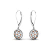 Load image into Gallery viewer, milgrain-flower-round-diamond-dangle-earring-with-orange-sapphire-in-white-gold-FD-EAR67993GSAOR-NL-WG.jpg
