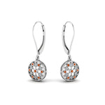 Load image into Gallery viewer, milgrain-flower-round-diamond-dangle-earring-with-orange-sapphire-in-white-gold-FD-EAR67993GSAOR-NL-WG.jpg
