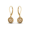 Load image into Gallery viewer, milgrain-flower-round-diamond-dangle-earring-with-orange-sapphire-in-yellow-gold-FD-EAR67993GSAOR-NL-YG.jpg