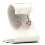 Load image into Gallery viewer, milgrain-flower-round-diamond-dangle-earring-with-ruby-in-rose-gold-FD-EAR67993GRUDR-NL-RG.jpg
