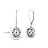 Load image into Gallery viewer, milgrain-flower-round-diamond-dangle-earring-with-ruby-in-white-gold-FD-EAR67993GRUDR-NL-WG.jpg