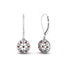 Load image into Gallery viewer, milgrain-flower-round-diamond-dangle-earring-with-ruby-in-white-gold-FD-EAR67993GRUDR-NL-WG.jpg