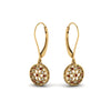 Load image into Gallery viewer, milgrain-flower-round-diamond-dangle-earring-with-ruby-in-yellow-gold-FD-EAR67993GRUDR-NL-YG.jpg