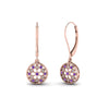 Load image into Gallery viewer, milgrain-flower-round-diamond-dangle-earring-with-violac-topaz-in-rose-gold-FD-EAR67993GVITO-NL-RG.jpg
