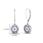 Load image into Gallery viewer, milgrain-flower-round-diamond-dangle-earring-with-violac-topaz-in-white-gold-FD-EAR67993GVITO-NL-WG.jpg
