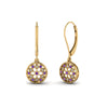 Load image into Gallery viewer, milgrain-flower-round-diamond-dangle-earring-with-violac-topaz-in-yellow-gold-FD-EAR67993GVITO-NL-YG.jpg
