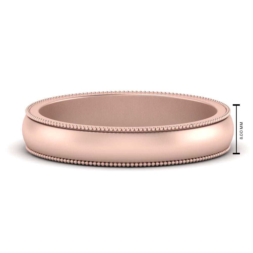 Milgrain Matte Finish Mens Band