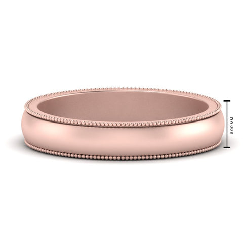 Milgrain Matte Finish Mens Band