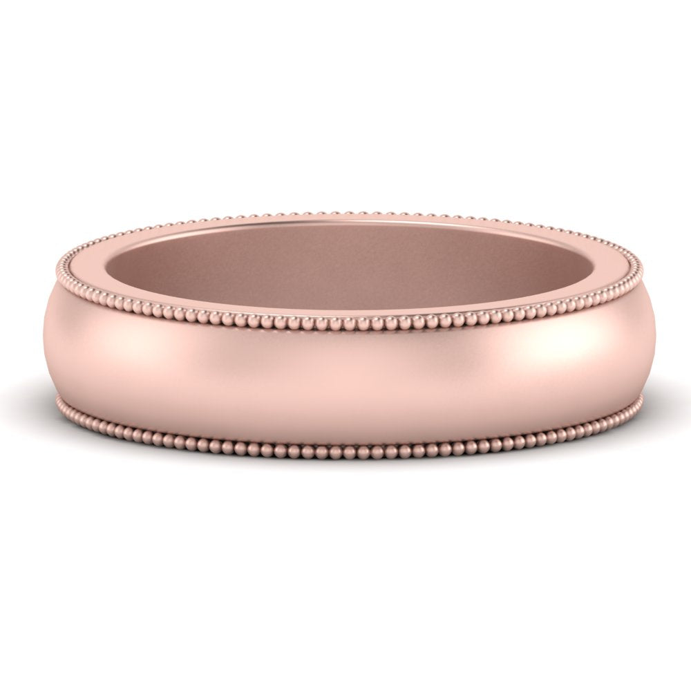 Milgrain Matte Finish Mens Band