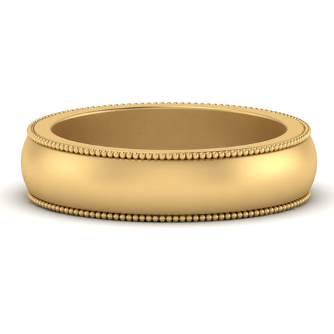 Milgrain Matte Finish Mens Band