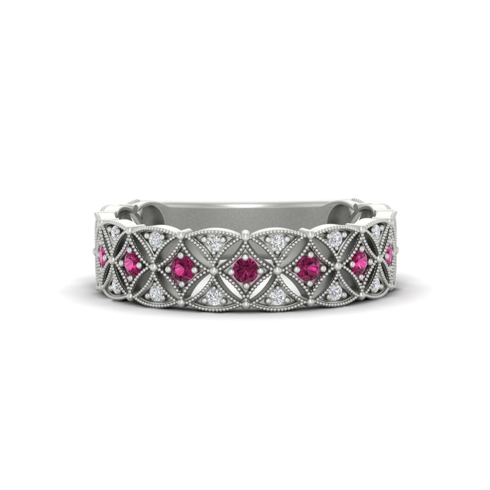 milgrain-pink-sapphire-woven-round-diamond-wedding-band-in-white-gold-FD11273BGSADRPI-NL-WG