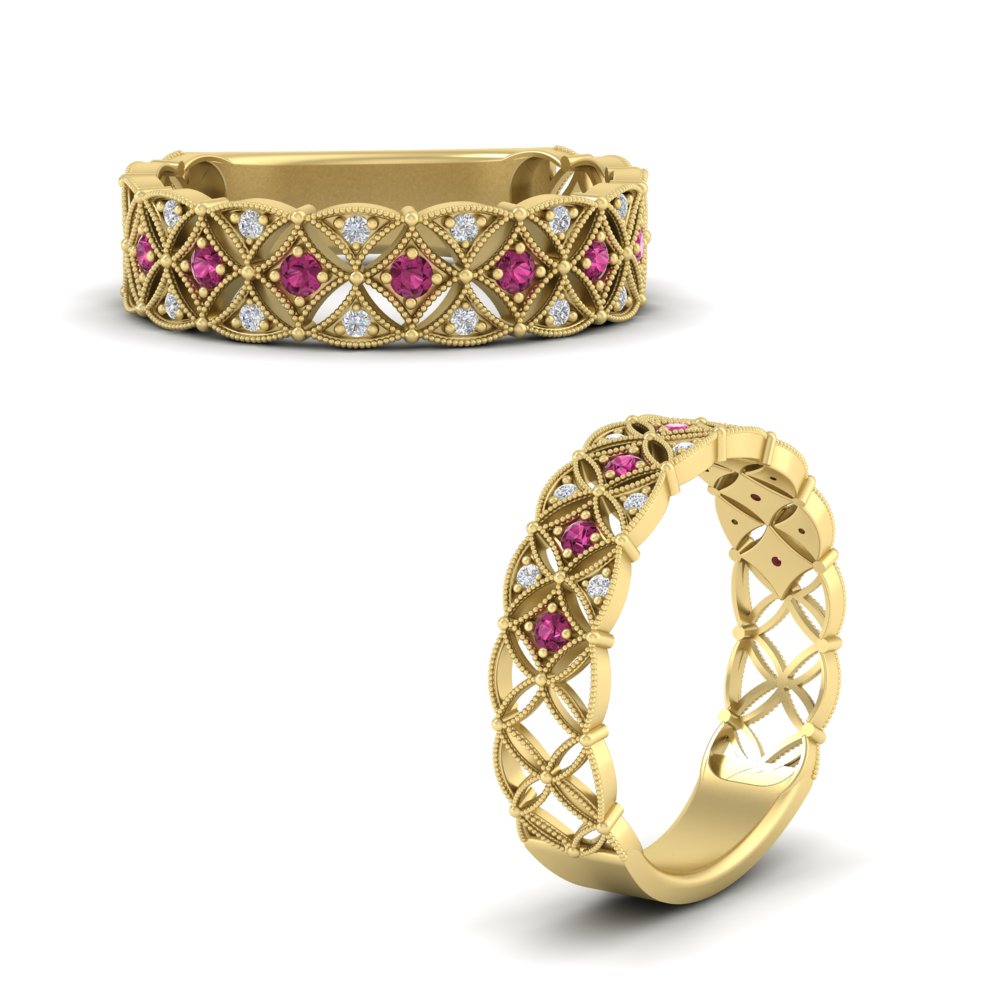 milgrain-pink-sapphire-woven-round-diamond-wedding-band-in-yellow-gold-FD11273BGSADRPIANGLE3-NL-YG