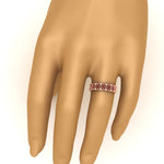 Load image into Gallery viewer, milgrain-ruby-woven-round-diamond-wedding-band-in-rose-gold-FD11273BGRUDRHAND-NL-RG
